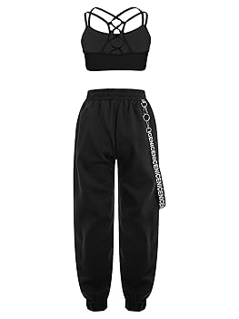 Amazon.com: Hansber Kids Girls Hip Hop Dance Clothes 2 Piece